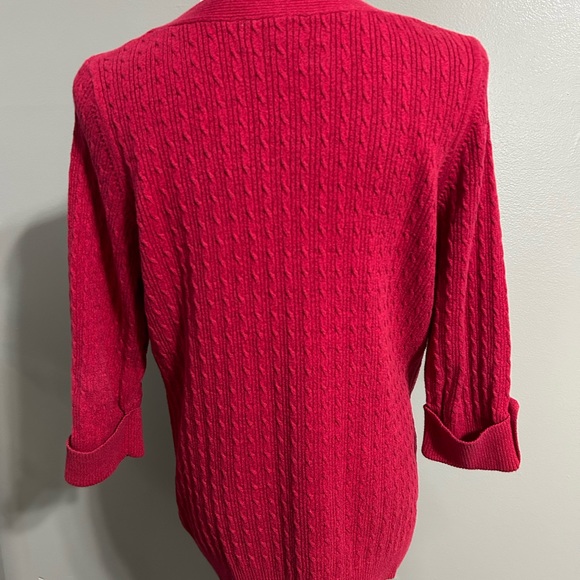 Karen Scott women’s size extra large knit sweater with 3/4 roll sleeves/ buttons - Picture 4 of 9